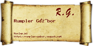 Rumpler Gábor névjegykártya